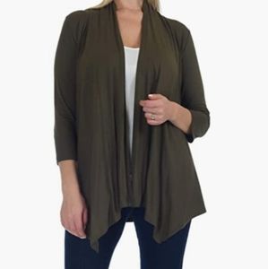 Olive flowy cardigan 4x
